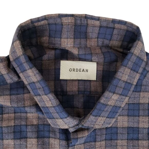 ORDEAN Cotton Button Down Shirt Mens Size Large Plaid Long Sleeve - Picture 5 of 10